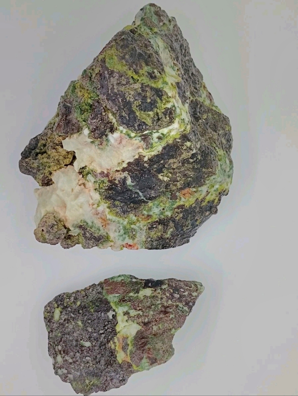 2 PCS. Amygdaloidal Basalt With Prehnite, Keweenaw, Portage Lake Volcanics